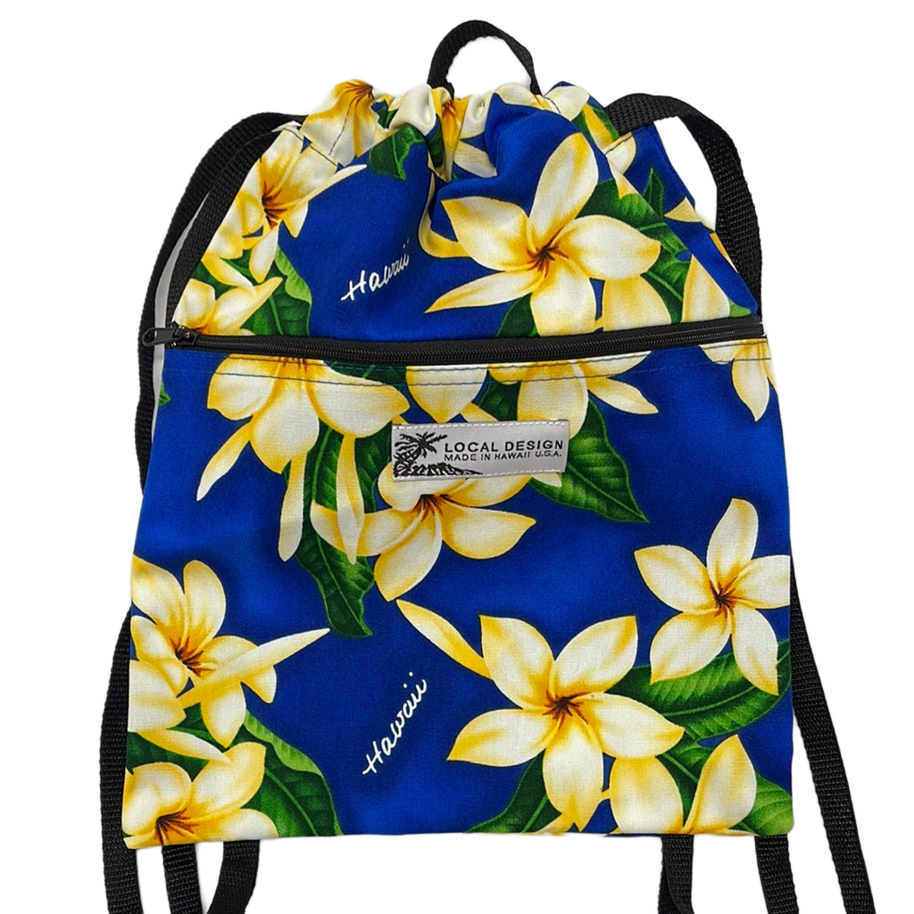 Small Drawstring Backpack Plumeria