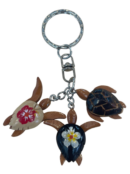 3 Turtle Keychain