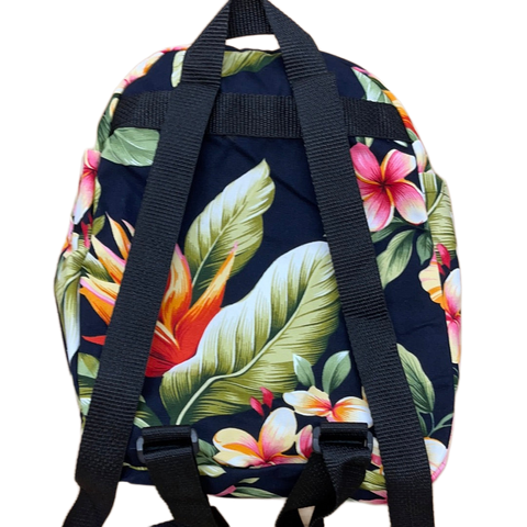 black mini backpack with flowers Mini Backpack Flower Garden