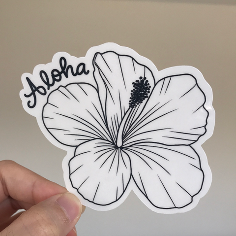 Hibiscus Transparent Sticker