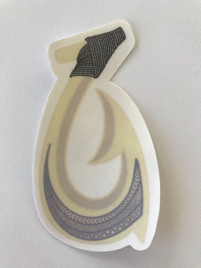 fish and hook tribal Tribal Fish Hook Sticker – Local Design