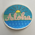 Aloha Diamond Head Sunset Sticker