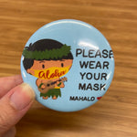 Please Wear Your Mask Pinback Button (Boy)