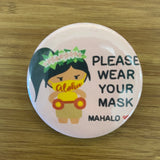Please Wear Your Mask Pinback Button (Girl)